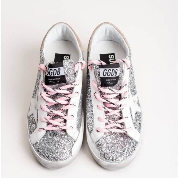 golden goose superstar sneaker SIZE 38 EU - silver glitter - Picture 3 of 16
